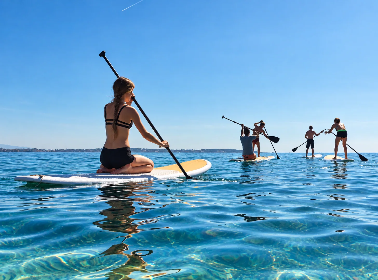 Sortie entre amis en stand-up paddle à Cannes